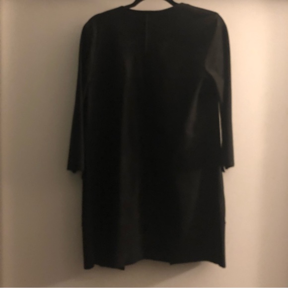 3/4 Suede Black Overcoat Excellent Condition 4 - Picture 4 of 5